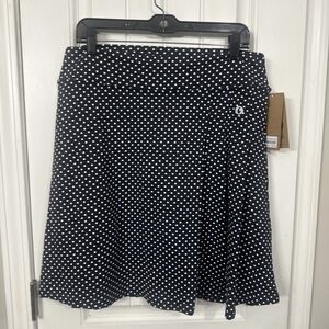 Donna Jo Tennis Running Athletic Skirt Black‎ And White Polka Dot Size 3 XL